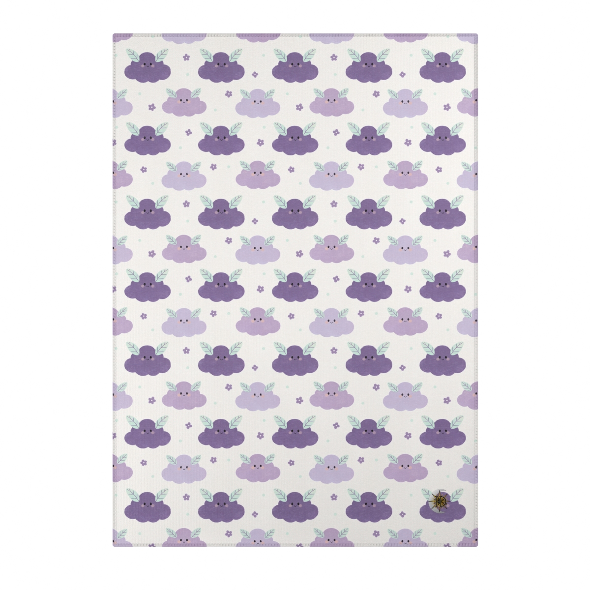HD Lavender Leafcloud Polyester Chenille Area Rug — additional view