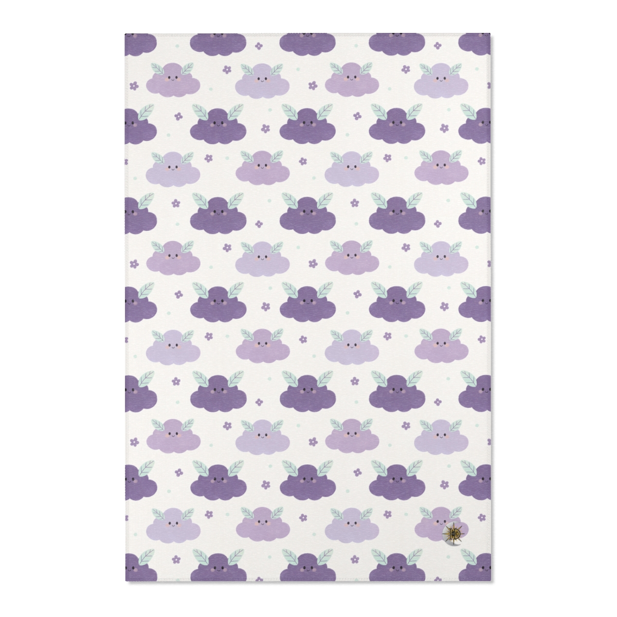 HD Lavender Leafcloud Polyester Chenille Area Rug — additional view