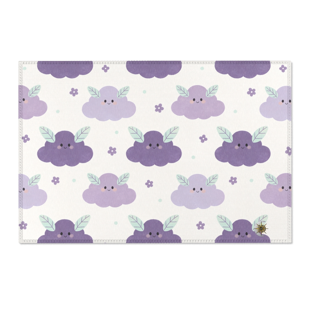 HD Lavender Leafcloud Polyester Chenille Area Rug — additional view