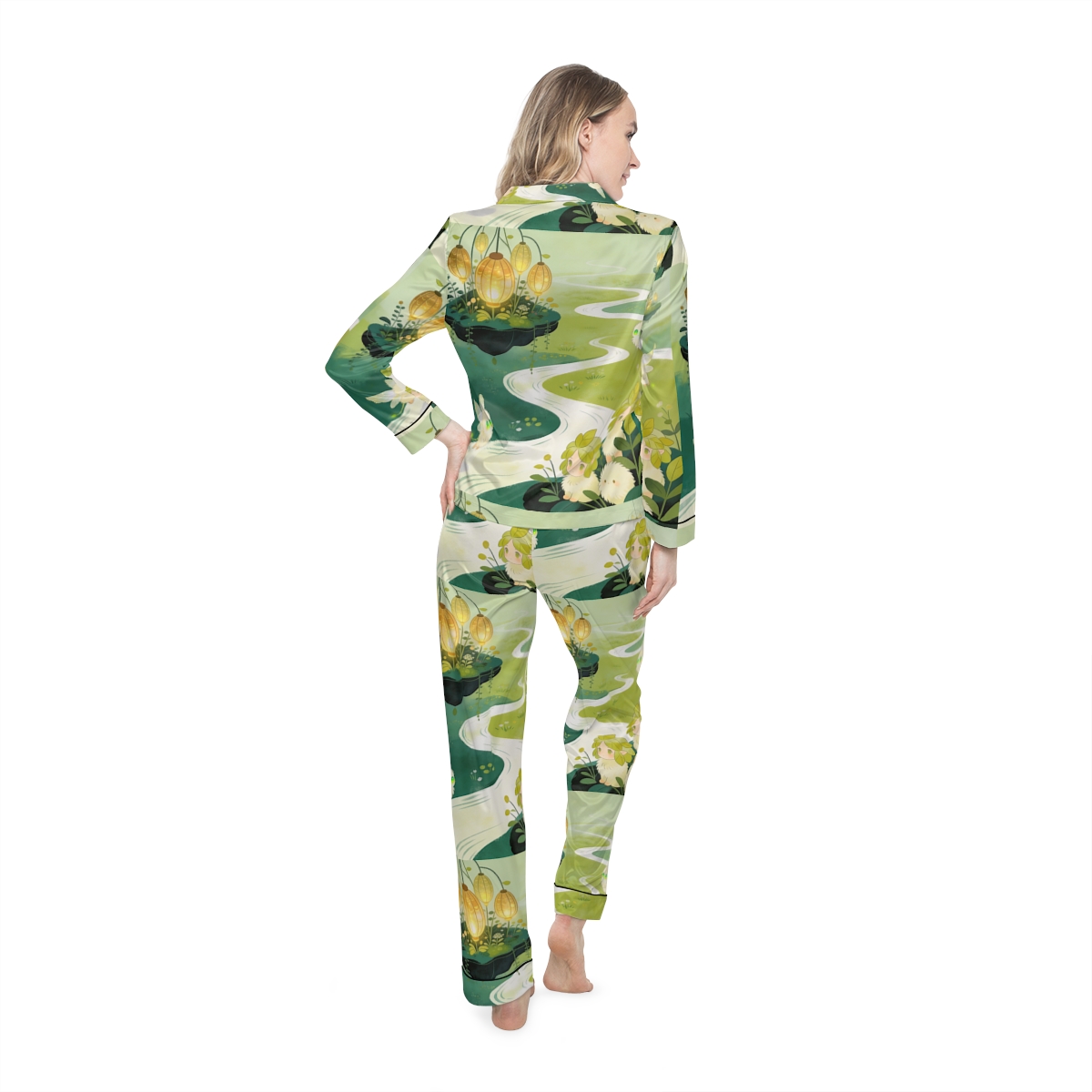 HD Lanternstream Friends Women’s Satin Pajama Set — additional view