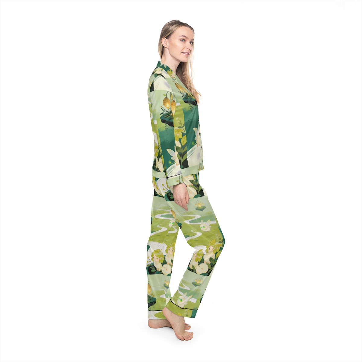 HD Lanternstream Friends Women’s Satin Pajama Set — additional view