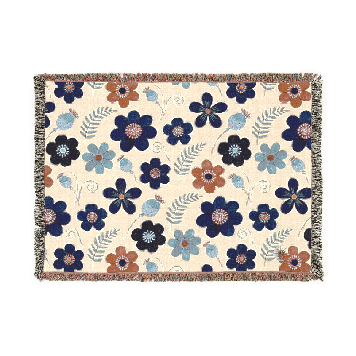 HD Midnight Meadow Florals 100% Cotton Woven Blanket