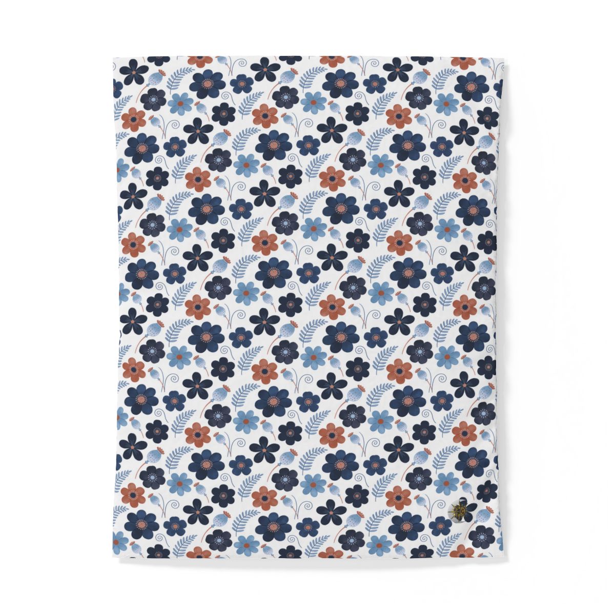 HD Midnight Meadow Florals 100% Cotton Duvet Cover — additional view