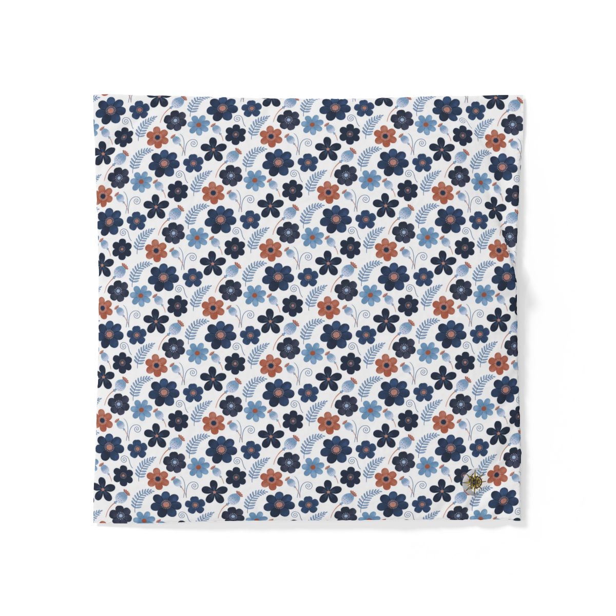 HD Midnight Meadow Florals 100% Cotton Duvet Cover — additional view