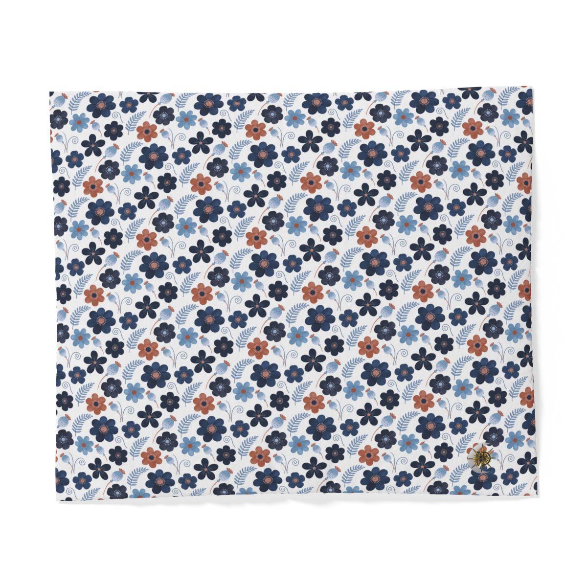 HD Midnight Meadow Florals 100% Cotton Duvet Cover — additional view
