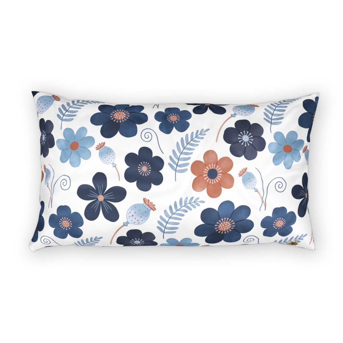 HD Midnight Meadow Florals 100% Cotton Pillow Sham — additional view