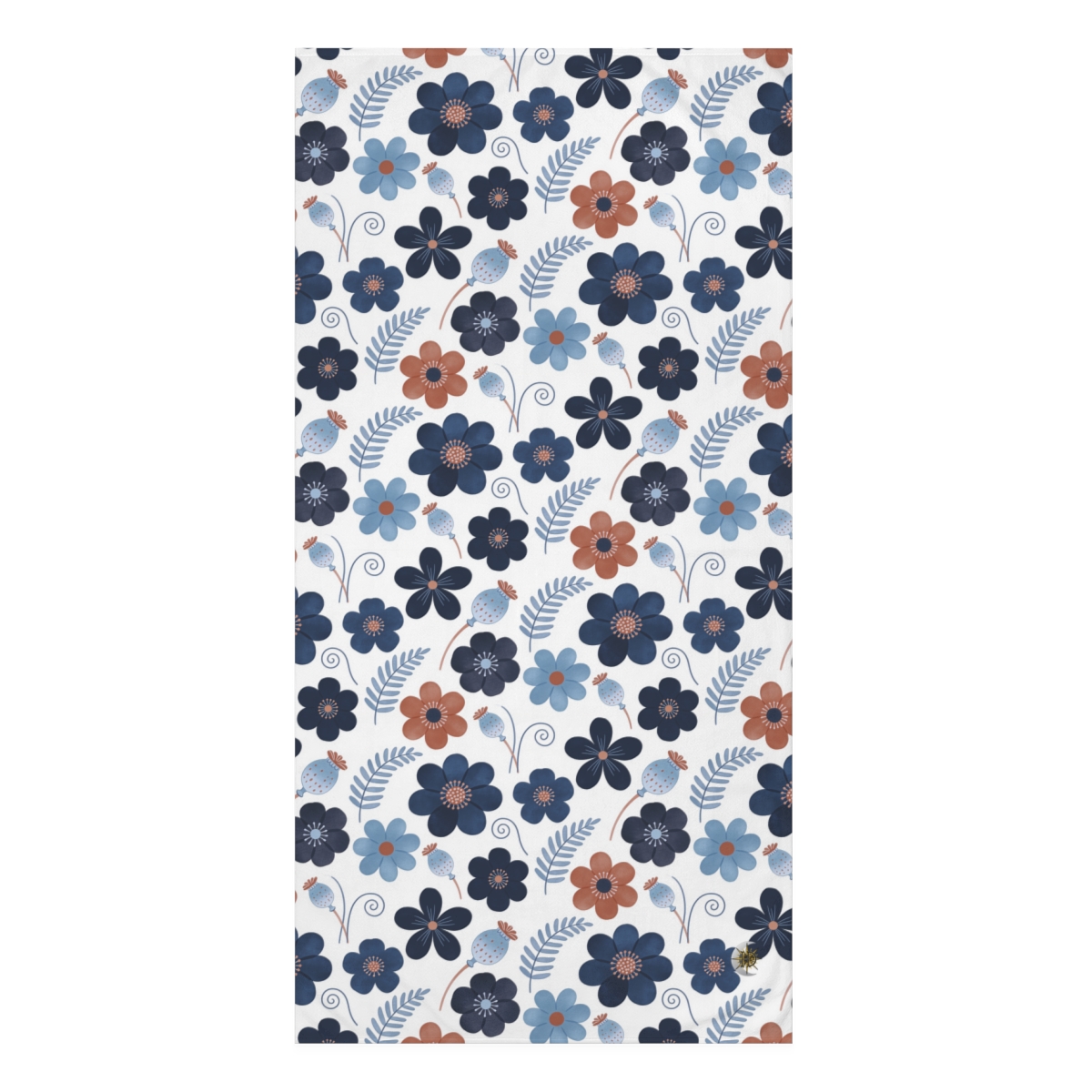 HD Midnight Meadow Florals Mink-Cotton Bath Towel