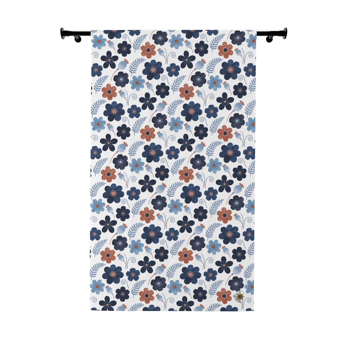 HD Midnight Meadow Florals Blackout Window Curtain Panel