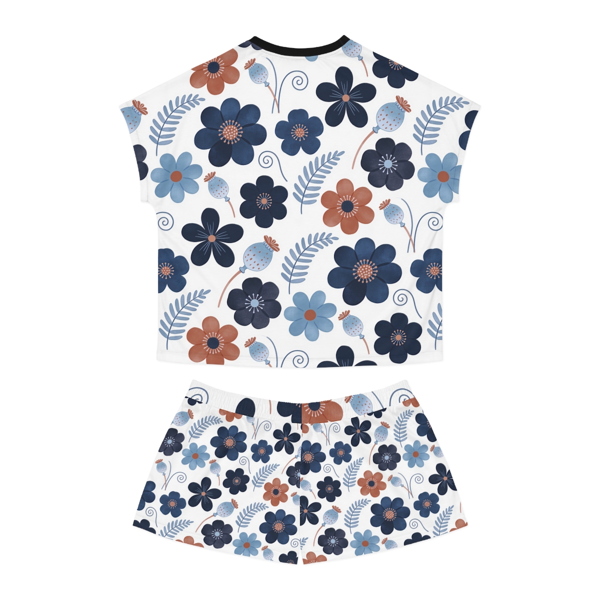 HD Midnight Meadow Florals Women’s Short Pajama Set — additional view