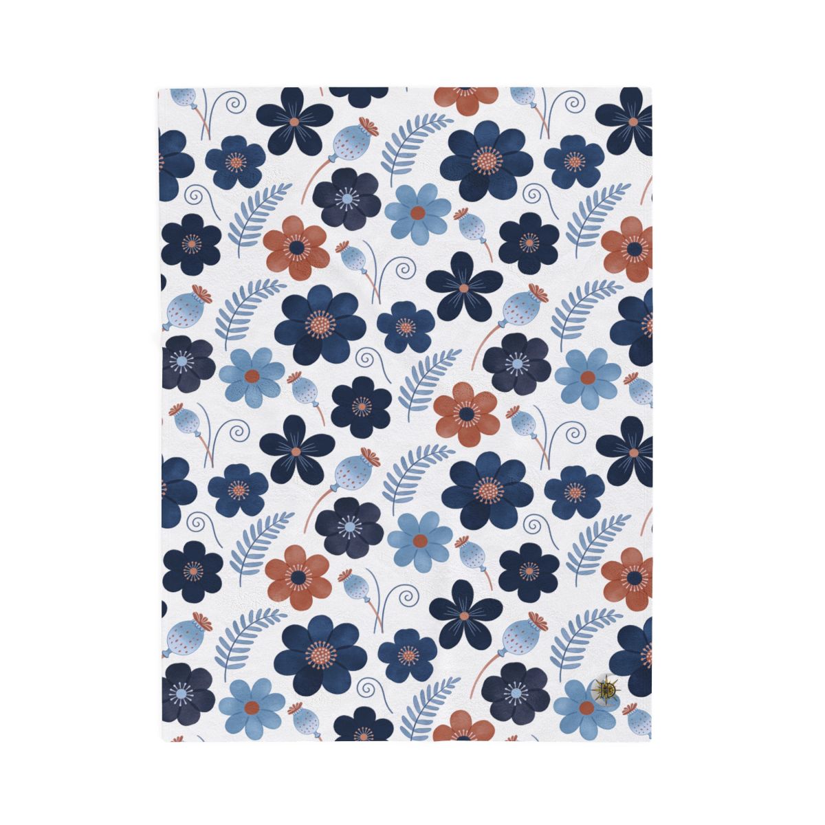 HD Midnight Meadow Florals Velveteen Plush Blanket