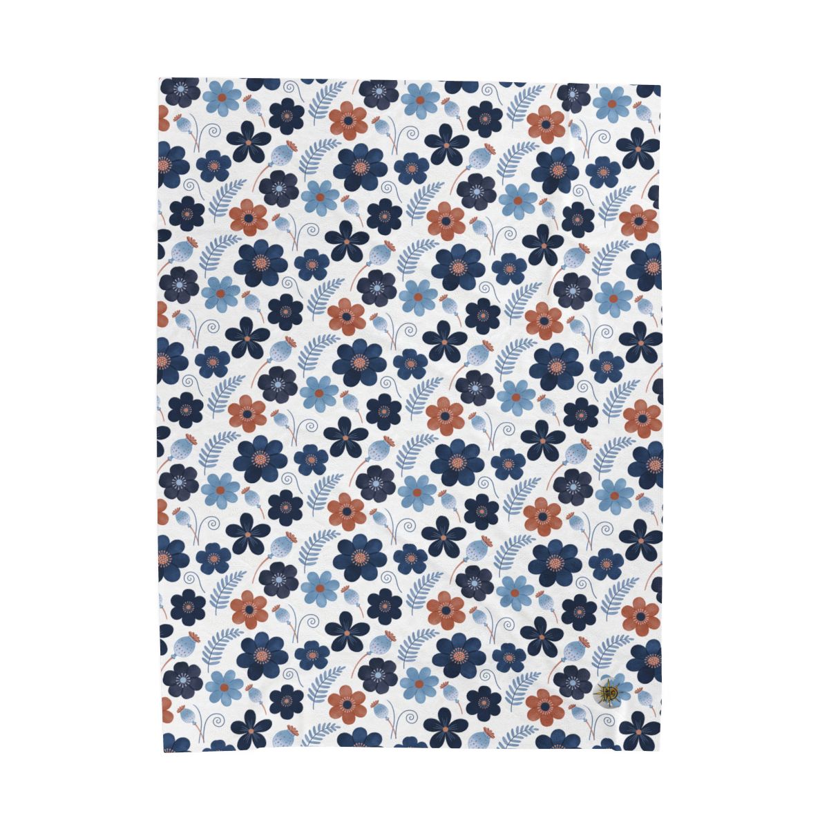 HD Midnight Meadow Florals Velveteen Plush Blanket — additional view