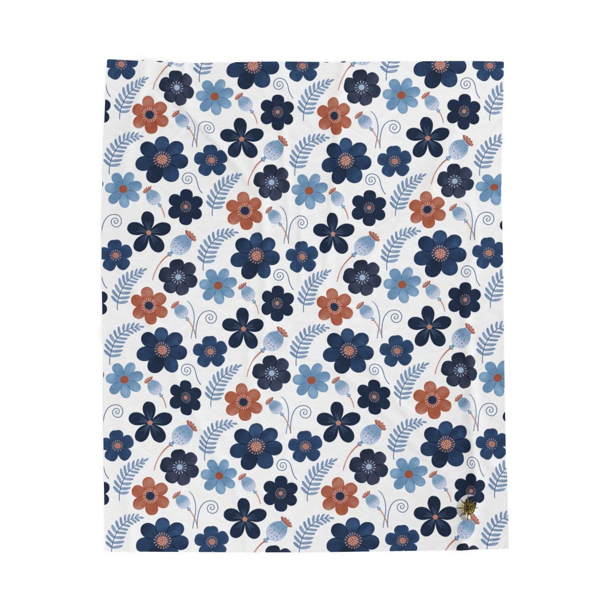 HD Midnight Meadow Florals Velveteen Plush Blanket — additional view