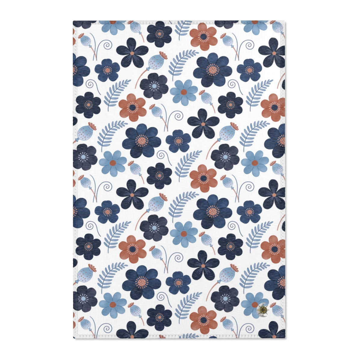 HD Midnight Meadow Florals Polyester Chenille Area Rug
