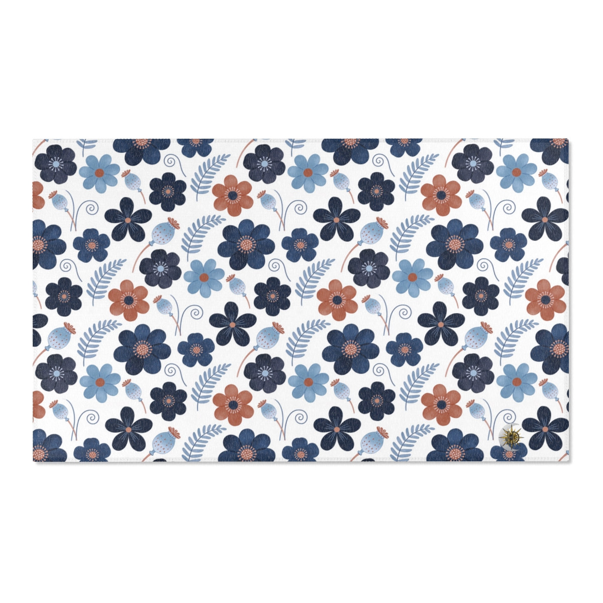 HD Midnight Meadow Florals Polyester Chenille Area Rug — additional view
