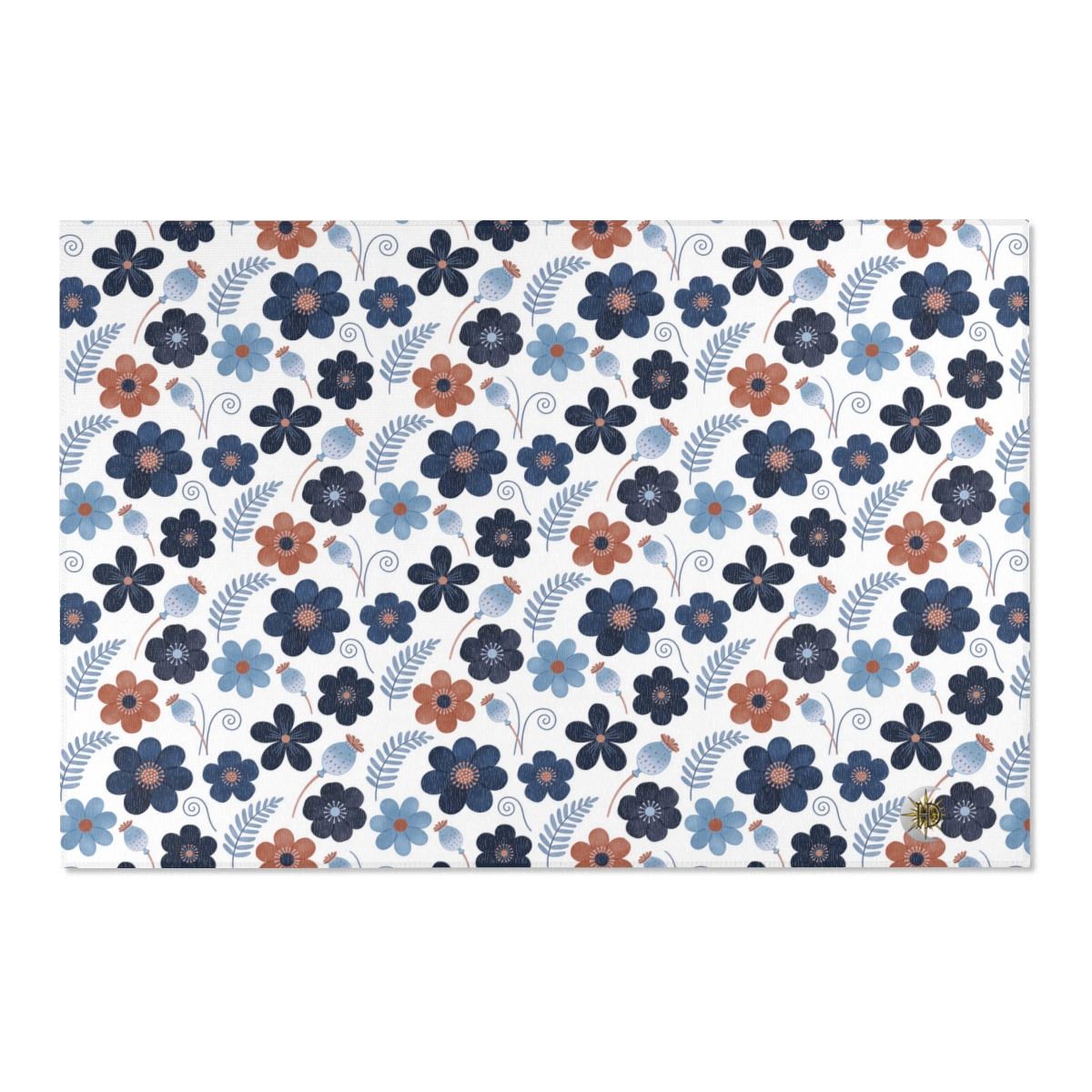 HD Midnight Meadow Florals Polyester Chenille Area Rug — additional view