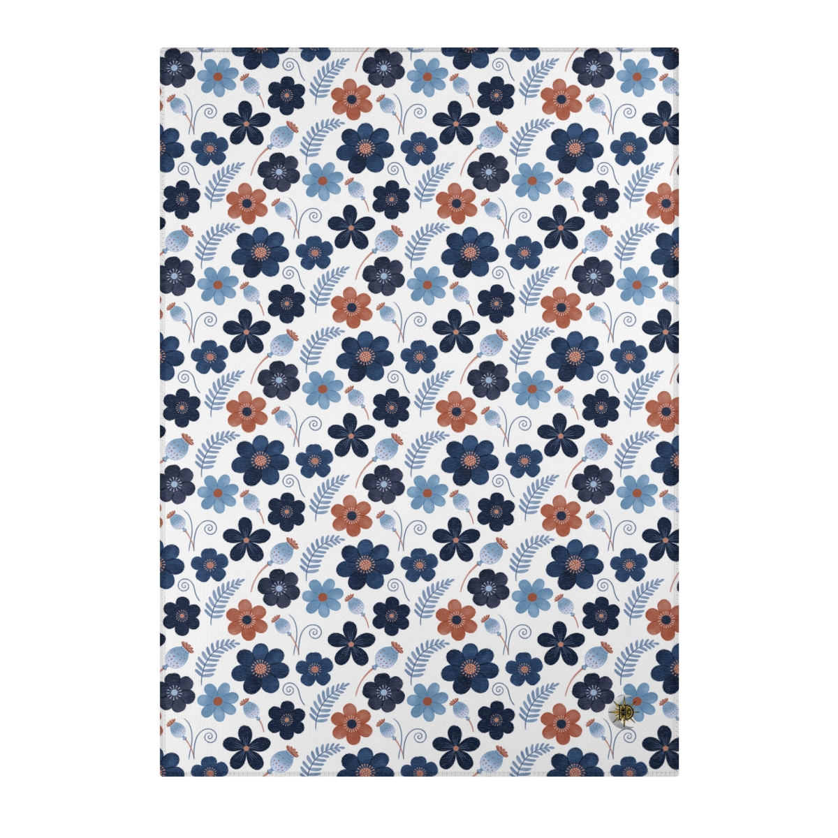 HD Midnight Meadow Florals Polyester Chenille Area Rug — additional view