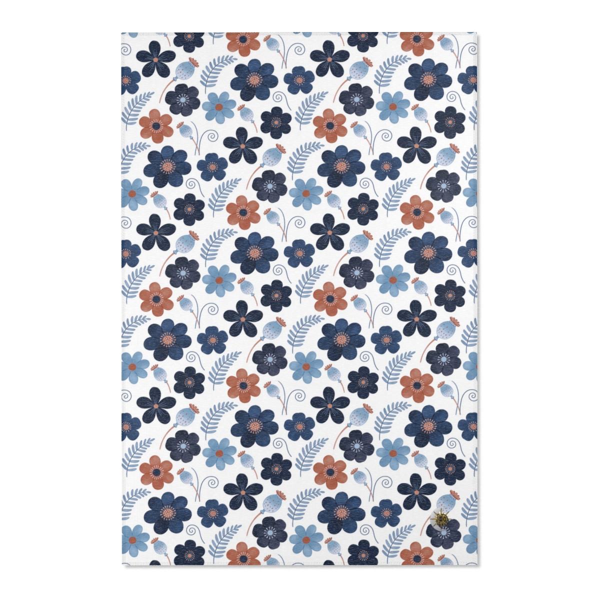 HD Midnight Meadow Florals Polyester Chenille Area Rug — additional view