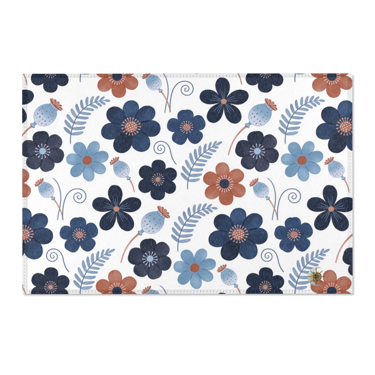 HD Midnight Meadow Florals Polyester Chenille Area Rug — additional view