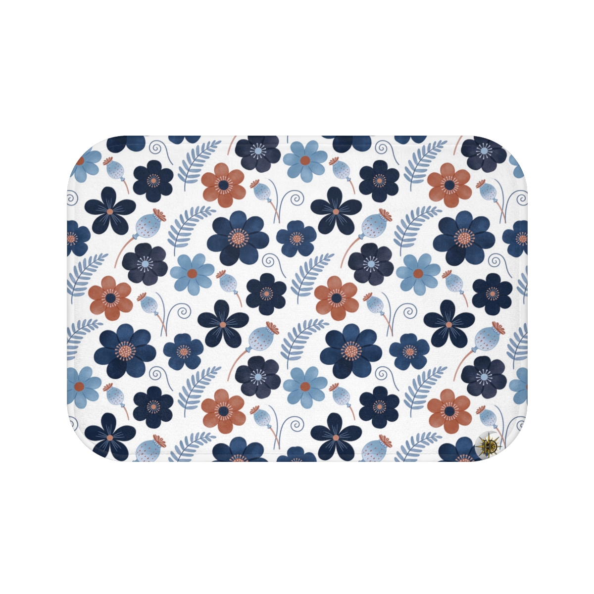 HD Midnight Meadow Florals Memory-Foam Bath Mat — additional view