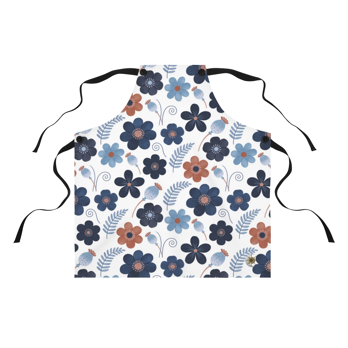 HD Midnight Meadow Florals Polyester Kitchen Apron