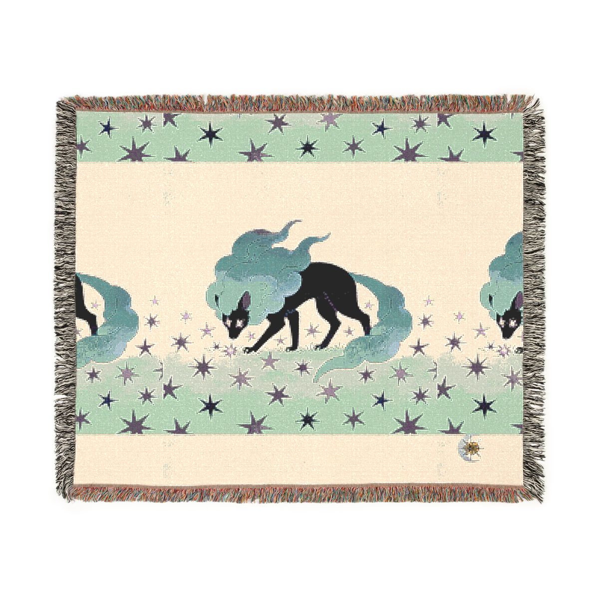 HD Stardrift Wolf 100% Cotton Woven Blanket — additional view