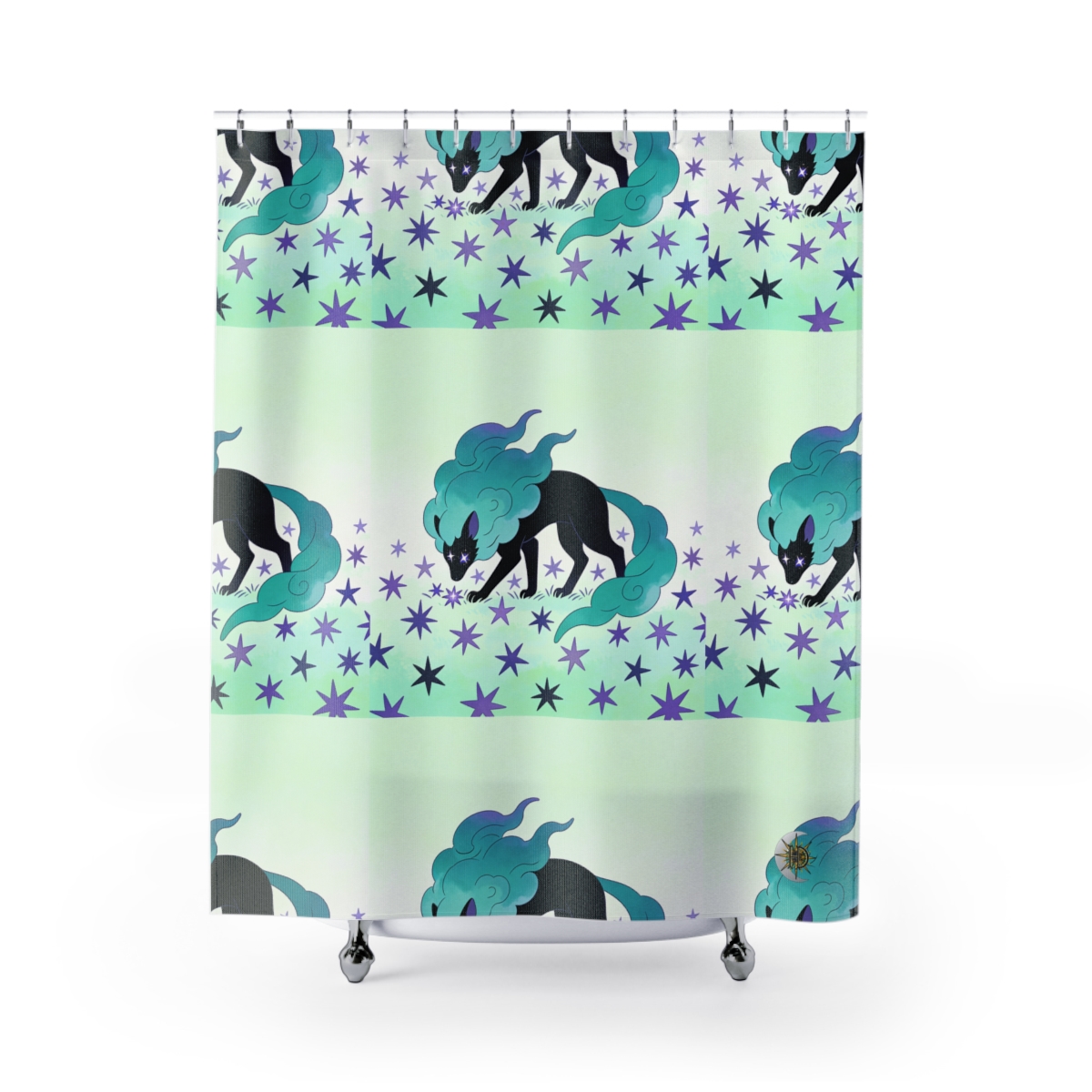 HD Stardrift Wolf Shower Curtain