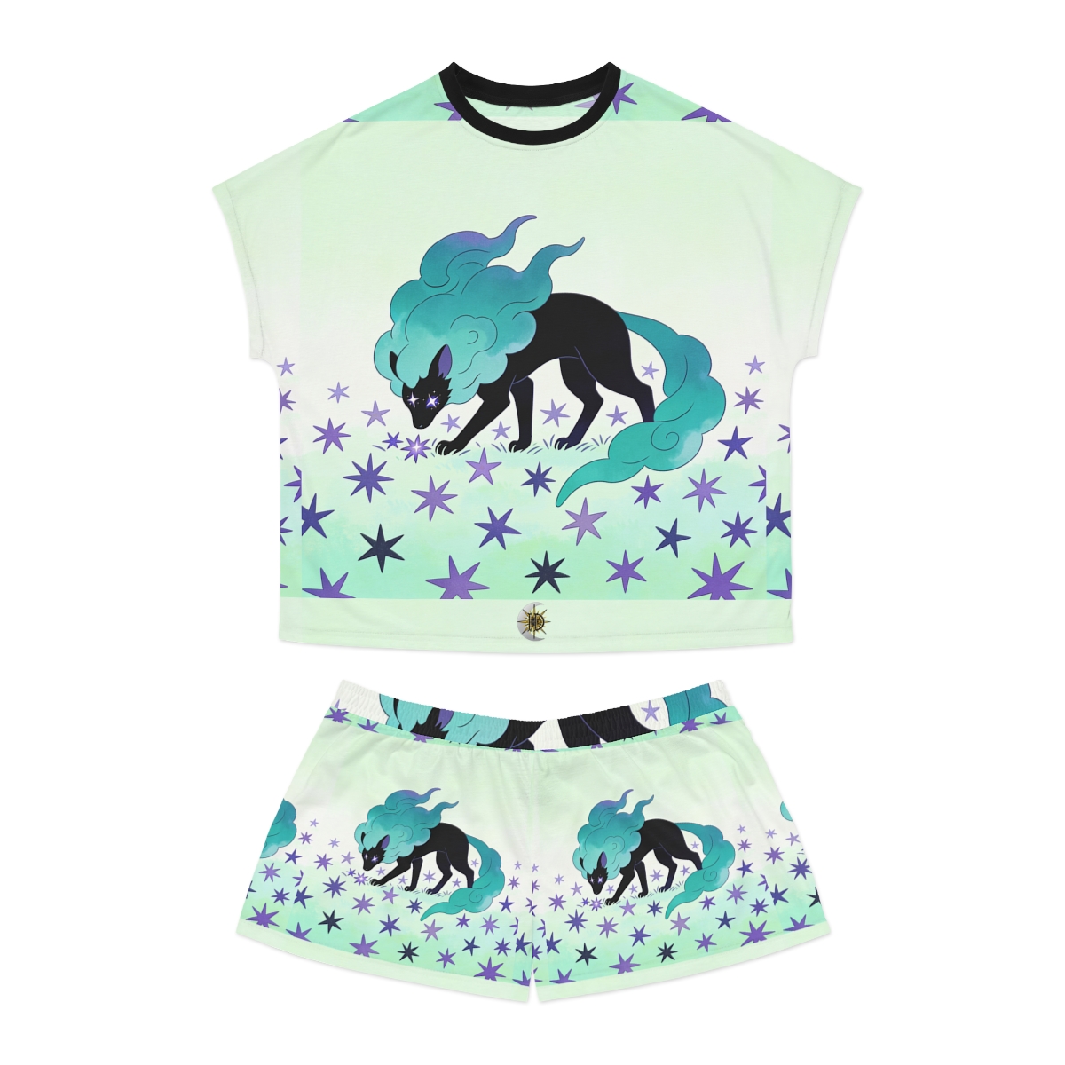 HD Stardrift Wolf Women’s Short Pajama Set