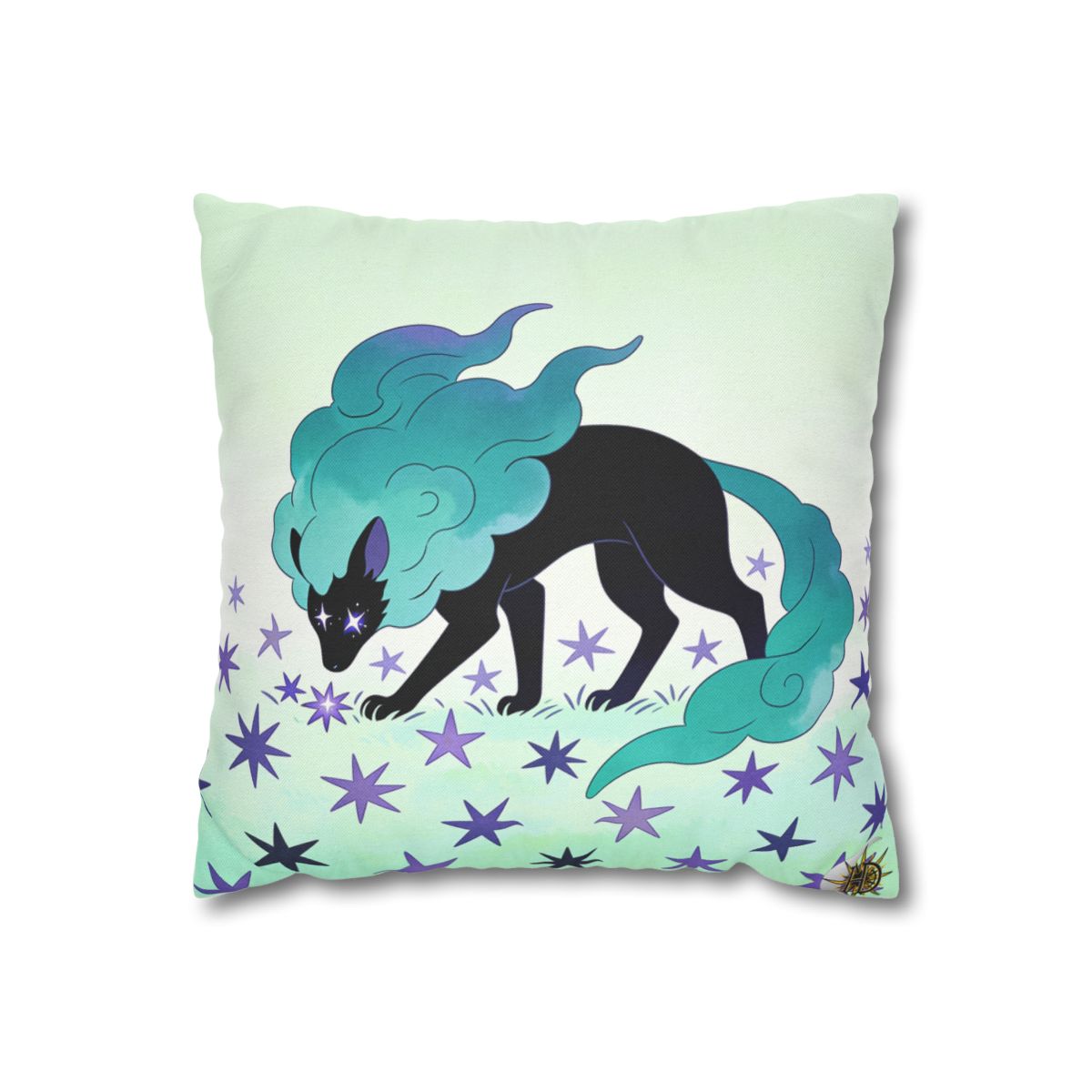 HD Stardrift Wolf Square Polyester Pillow Cover