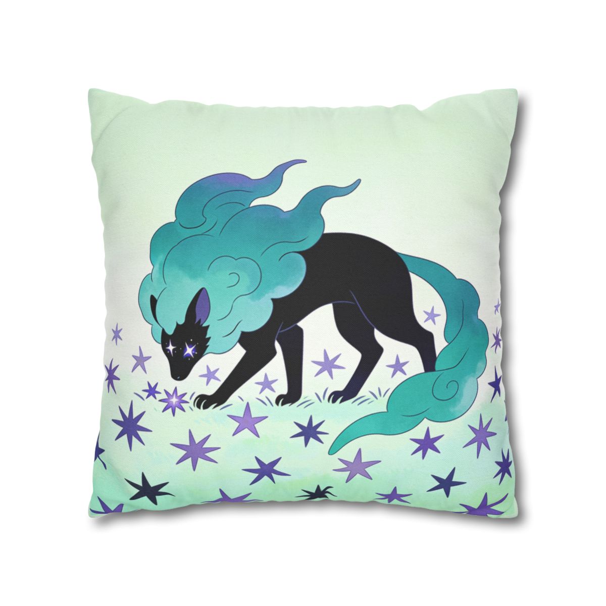 HD Stardrift Wolf Square Polyester Pillow Cover — additional view