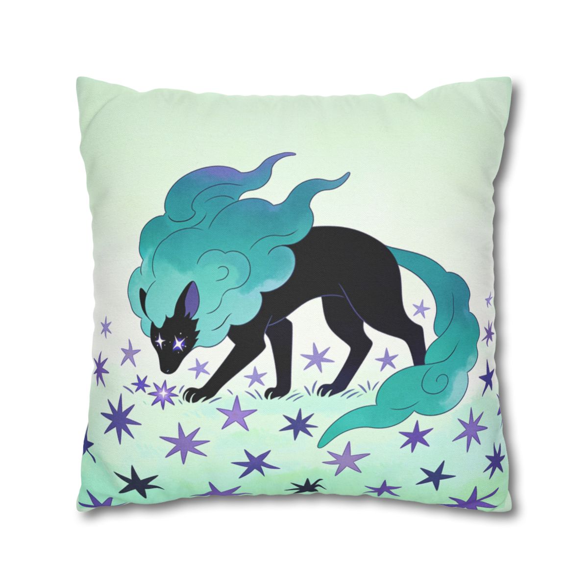 HD Stardrift Wolf Square Polyester Pillow Cover — additional view