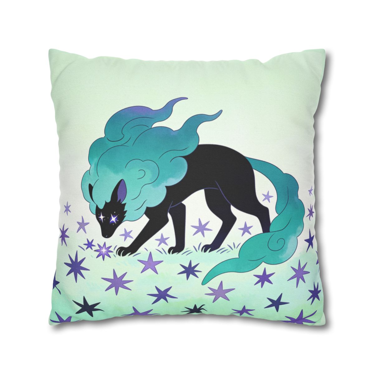 HD Stardrift Wolf Square Polyester Pillow Cover — additional view
