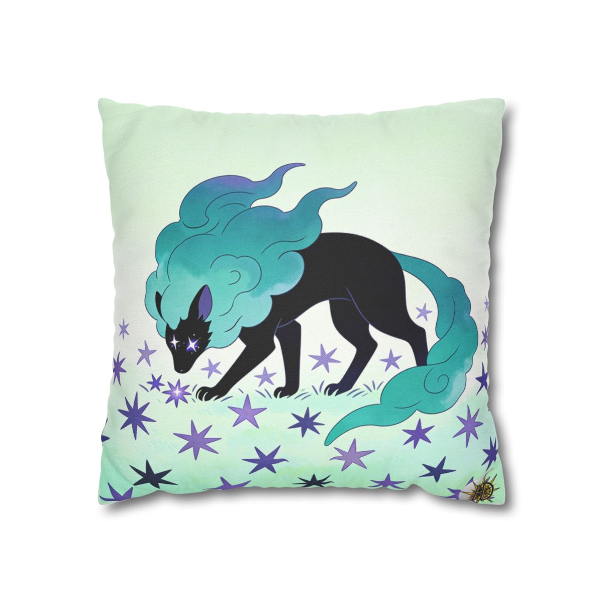 HD Stardrift Wolf Square Polyester Pillow Cover — additional view
