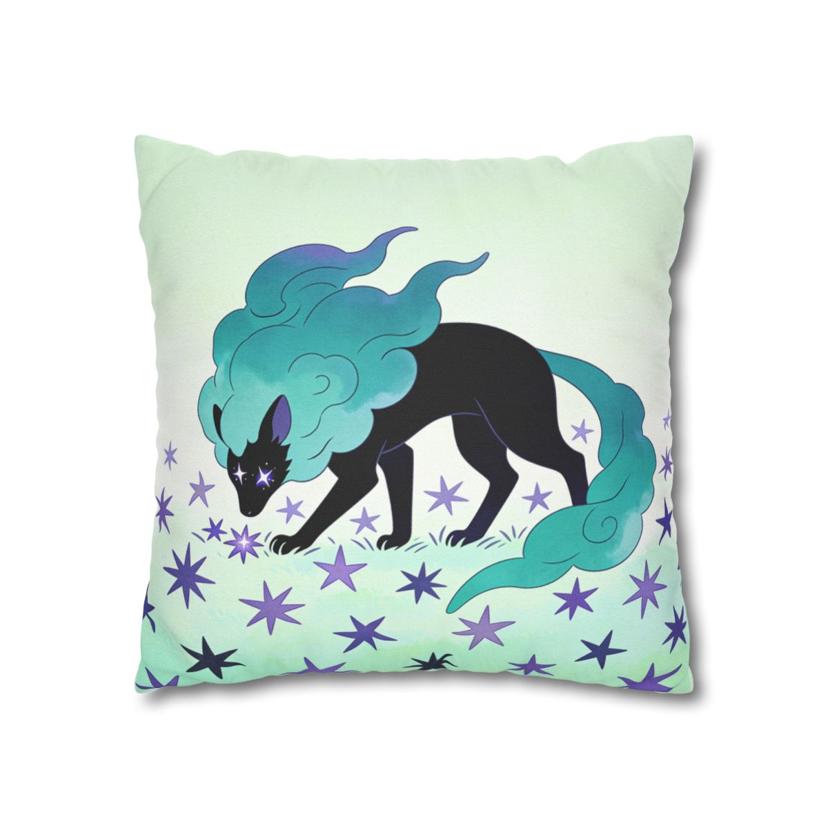 HD Stardrift Wolf Square Polyester Pillow Cover — additional view