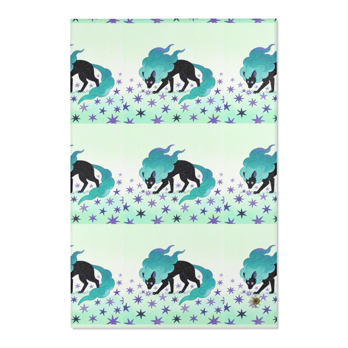 HD Stardrift Wolf Polyester Chenille Area Rug — additional view