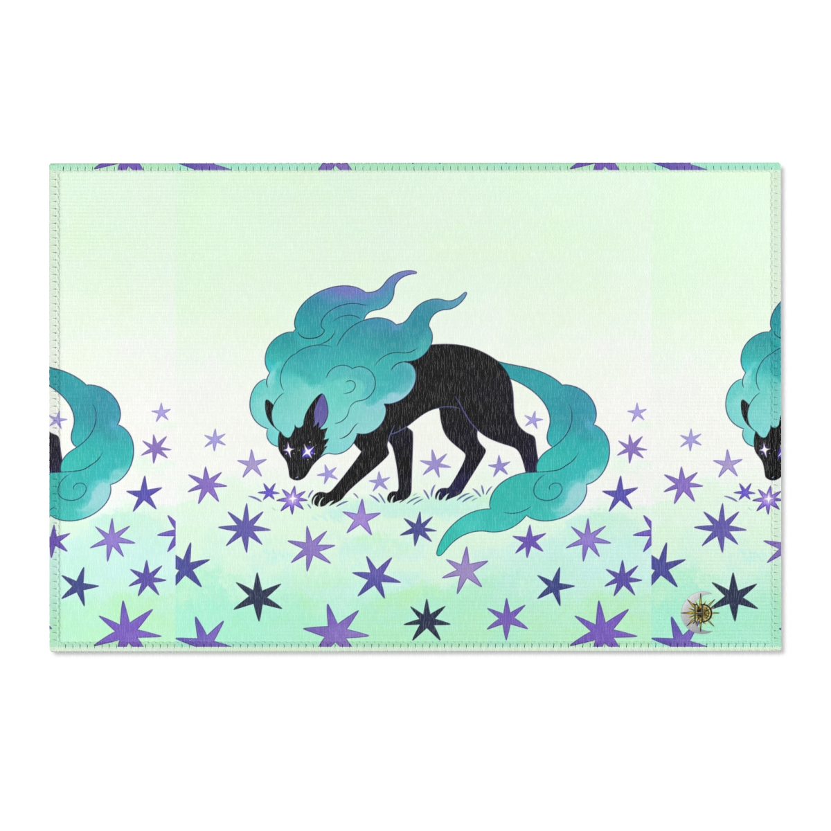 HD Stardrift Wolf Polyester Chenille Area Rug — additional view