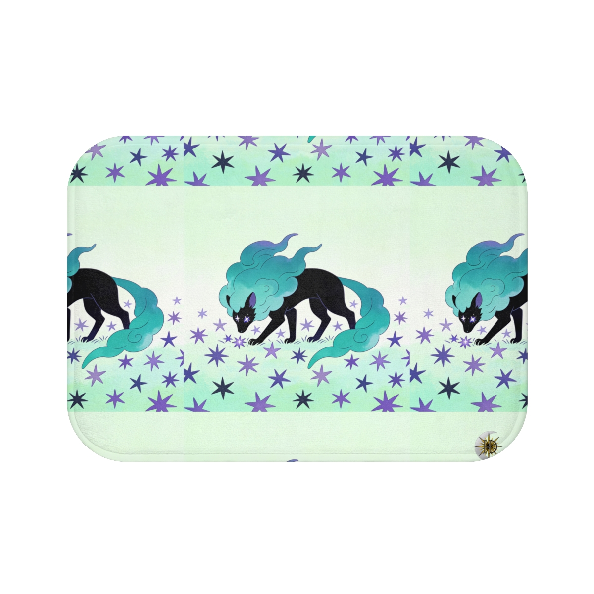 HD Stardrift Wolf Memory-Foam Bath Mat — additional view
