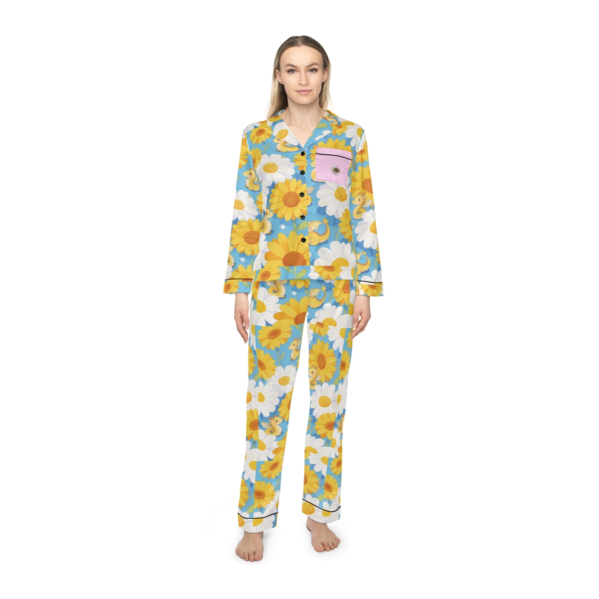 HD Sunshine Dragonlings Women’s Satin Pajama Set — additional view
