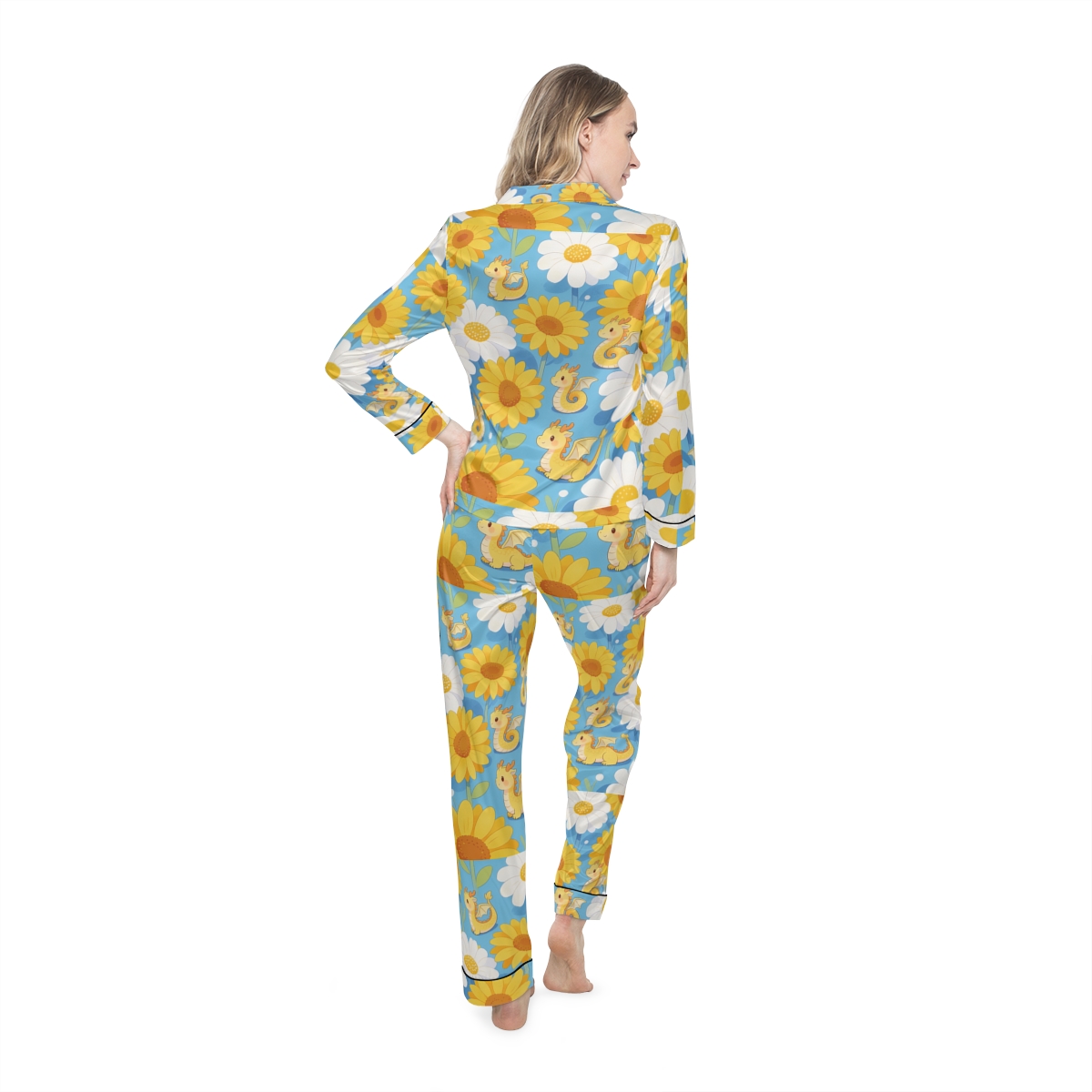 HD Sunshine Dragonlings Women’s Satin Pajama Set — additional view