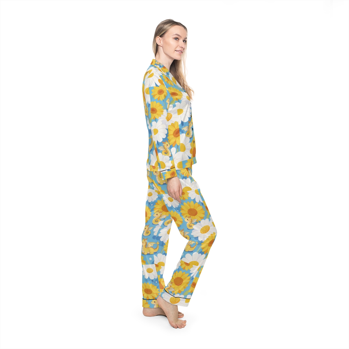 HD Sunshine Dragonlings Women’s Satin Pajama Set — additional view