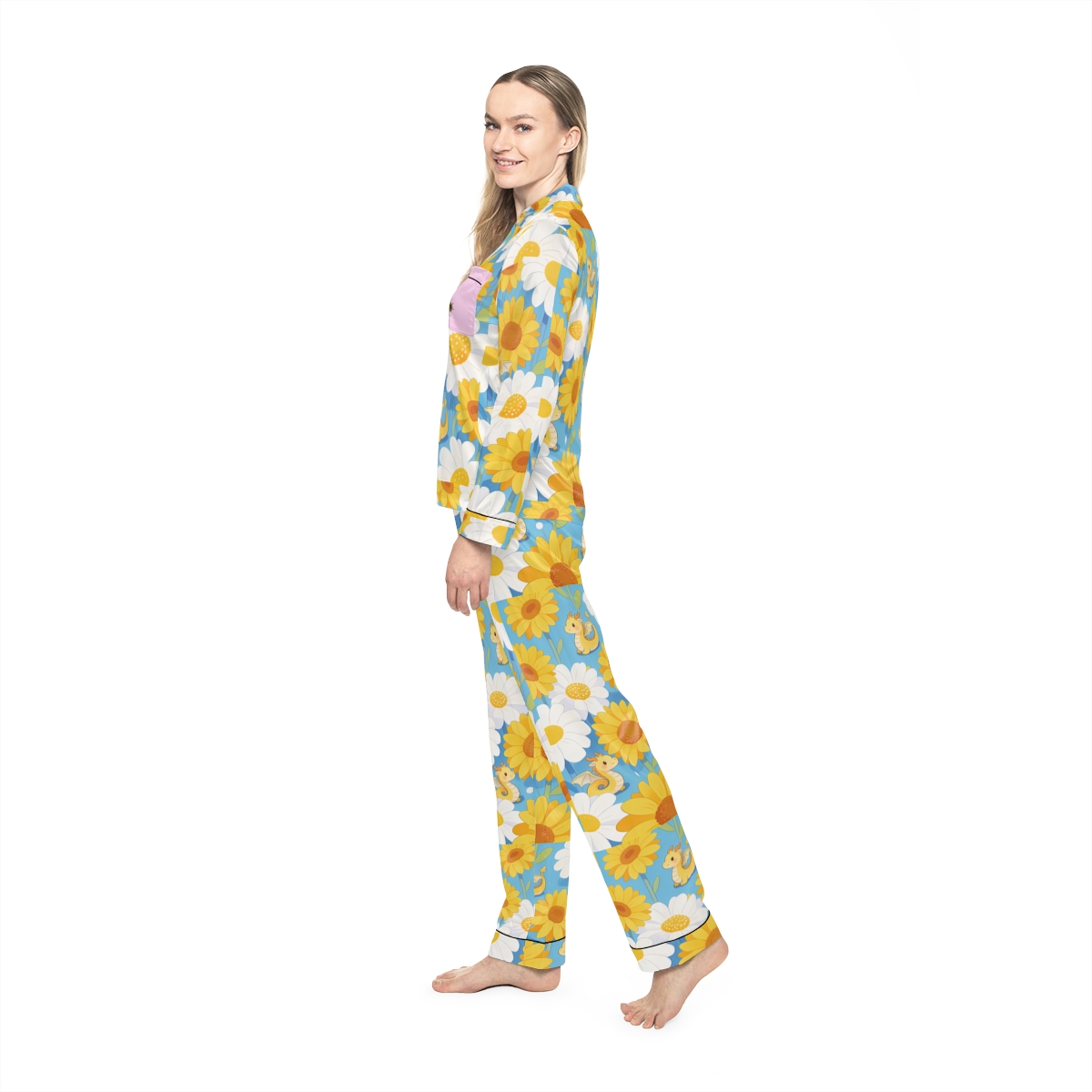 HD Sunshine Dragonlings Women’s Satin Pajama Set — additional view