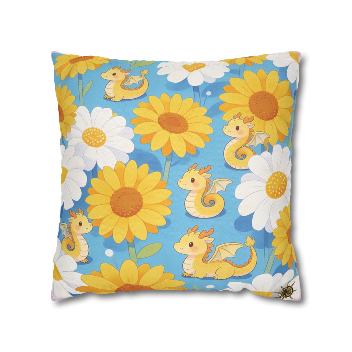 HD Sunshine Dragonlings Square Polyester Pillow Cover — additional view
