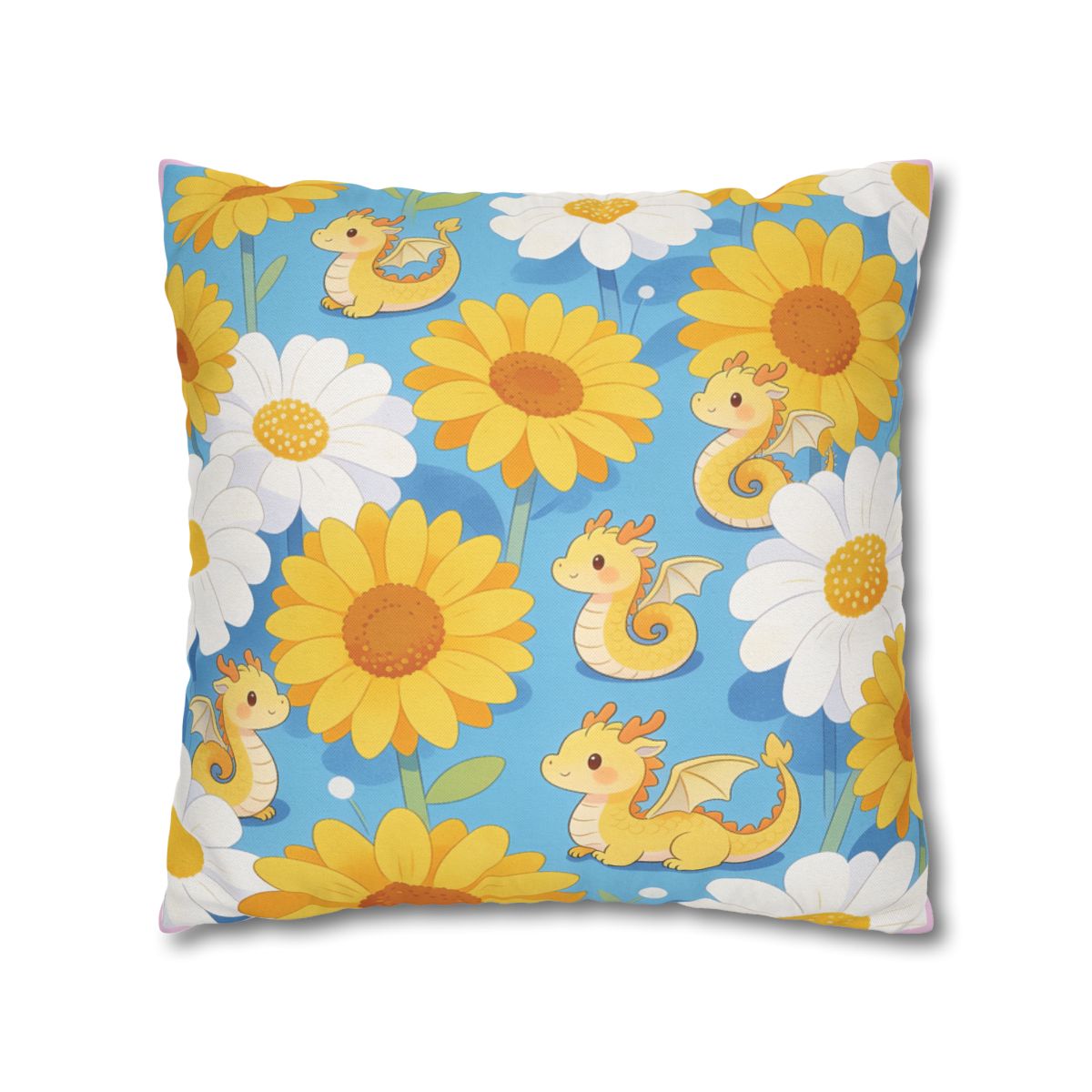HD Sunshine Dragonlings Square Polyester Pillow Cover — additional view