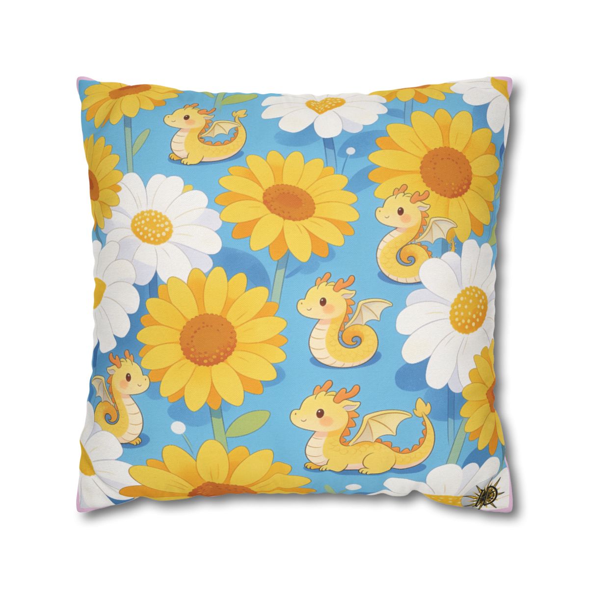 HD Sunshine Dragonlings Square Polyester Pillow Cover — additional view