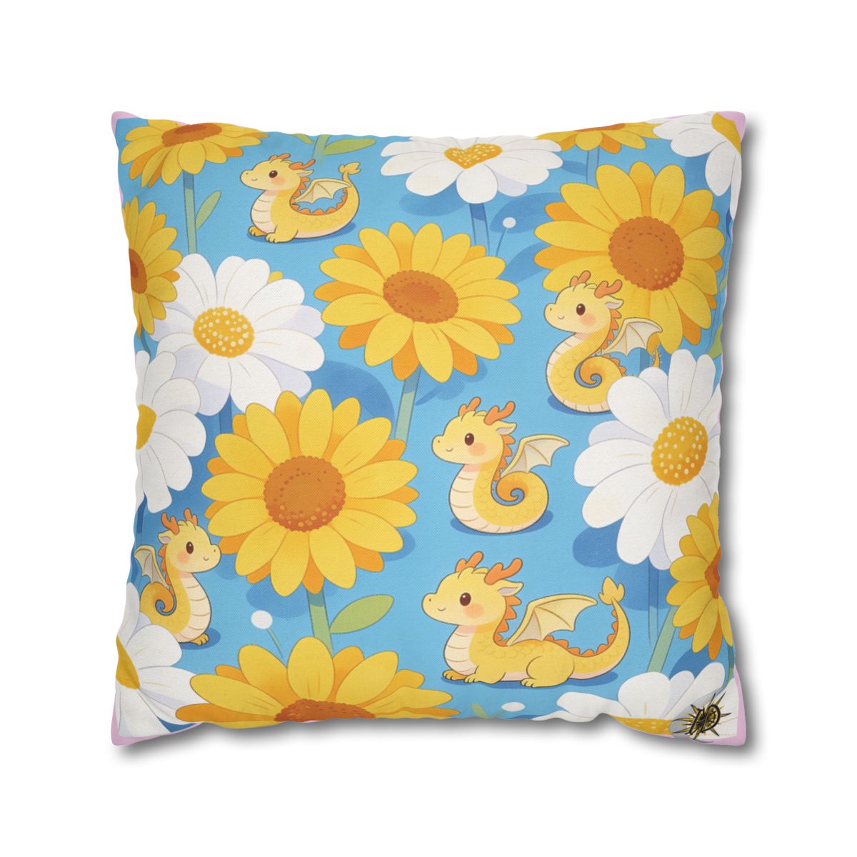 HD Sunshine Dragonlings Square Polyester Pillow Cover — additional view
