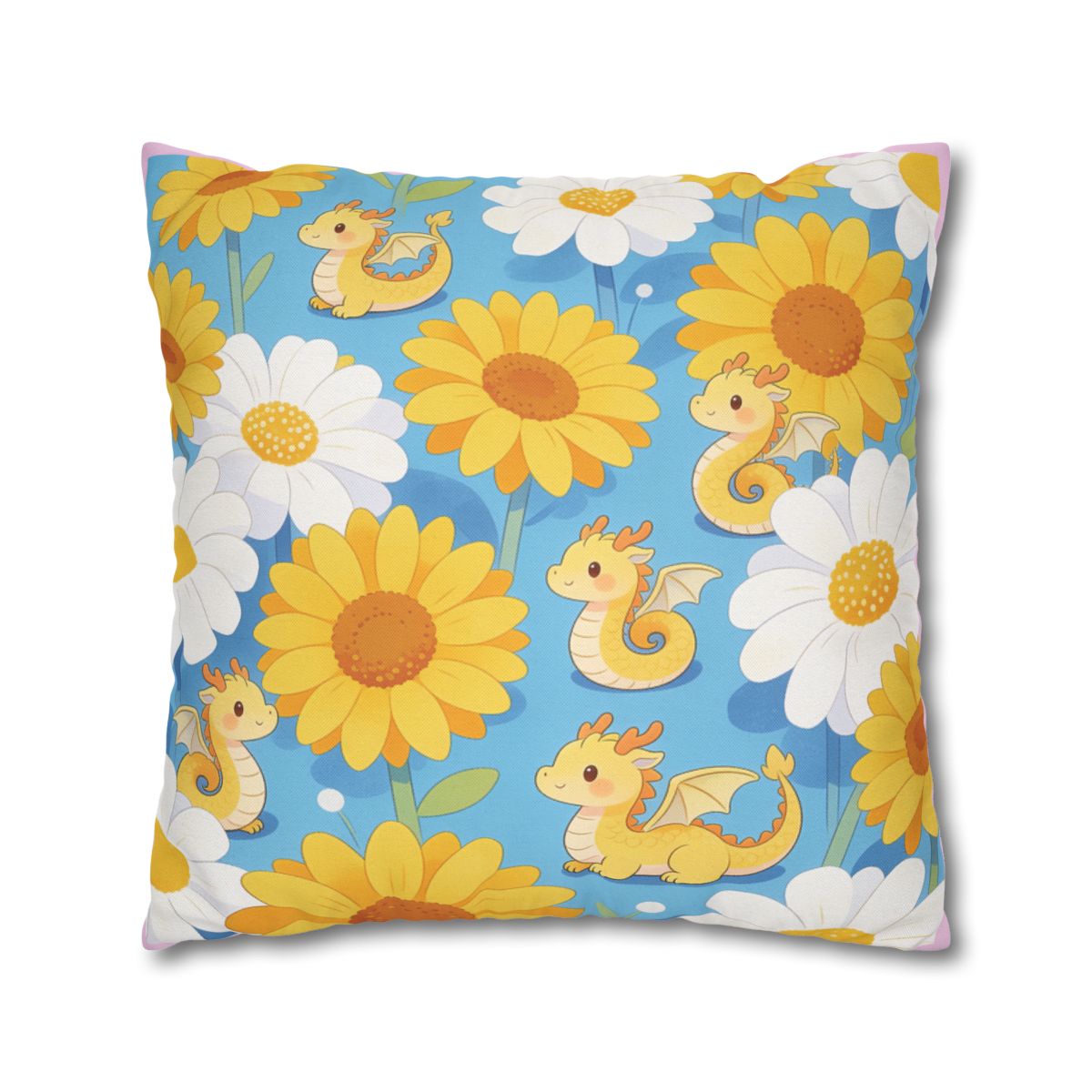 HD Sunshine Dragonlings Square Polyester Pillow Cover — additional view
