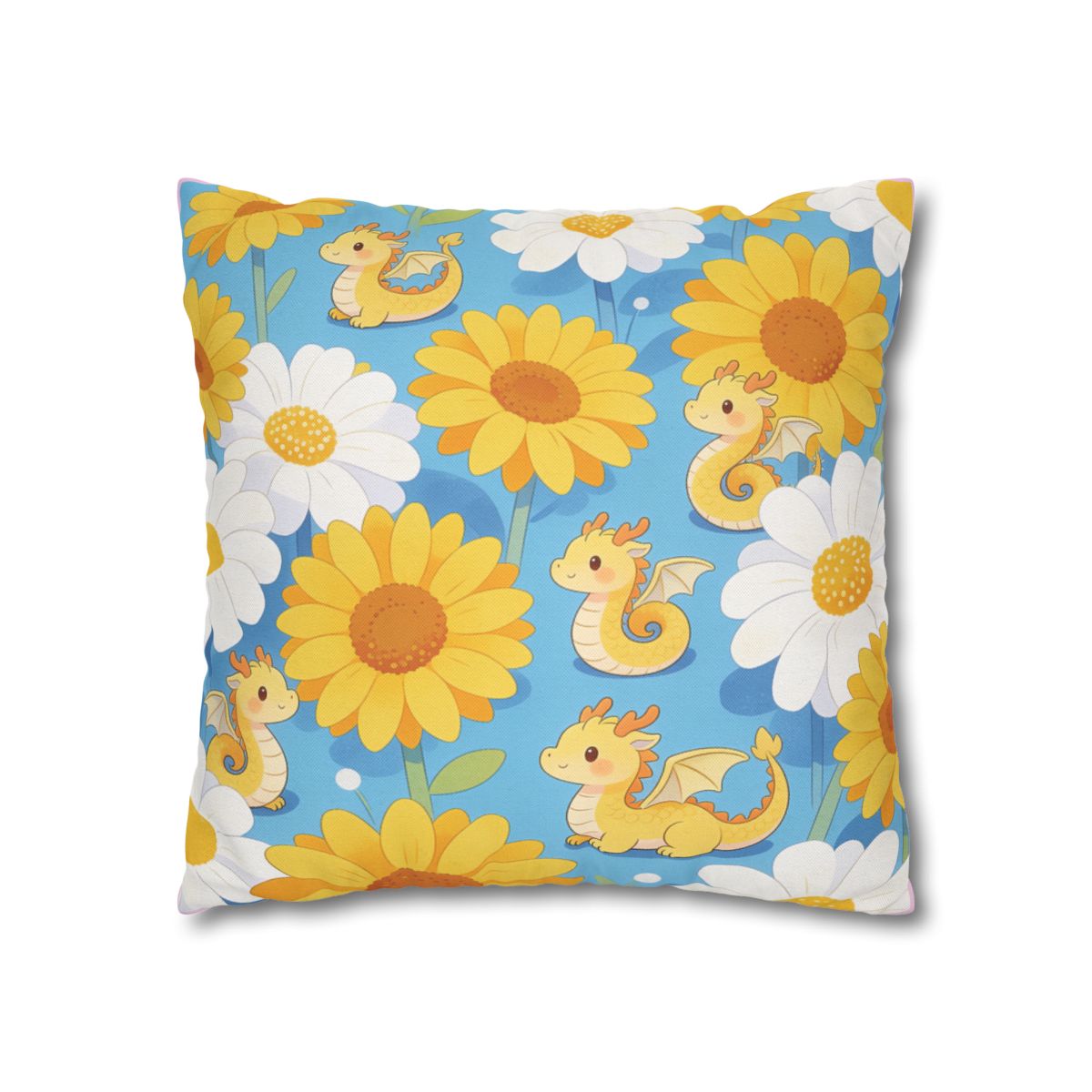 HD Sunshine Dragonlings Square Polyester Pillow Cover — additional view