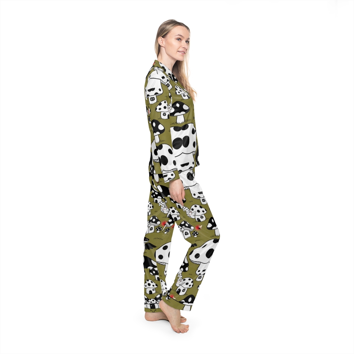 HD Polkadot Hollow Women’s Satin Pajama Set — additional view
