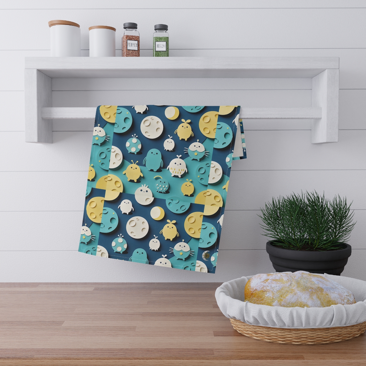 HD Moonbutton Friends 100% Cotton Twill Tea Towel