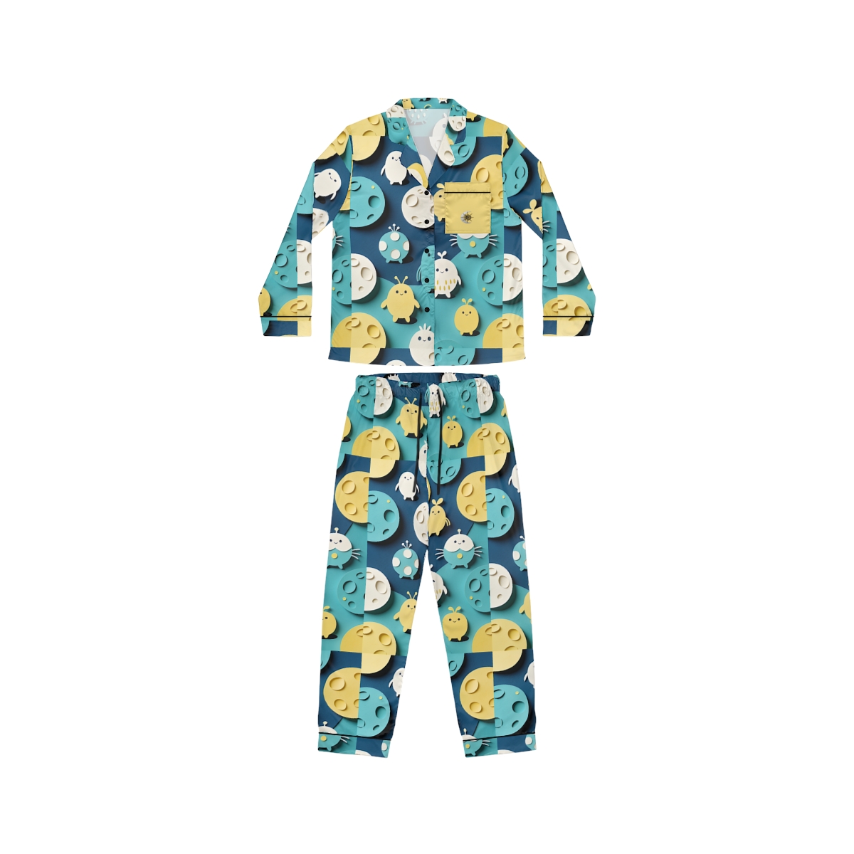 HD Moonbutton Friends Women’s Satin Pajama Set