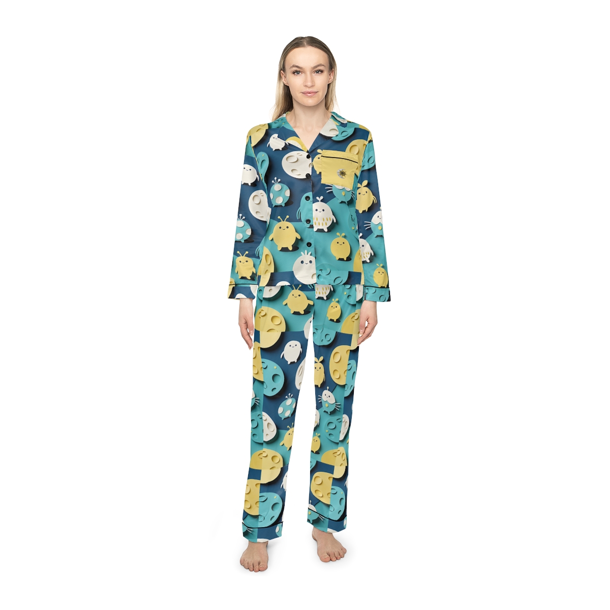 HD Moonbutton Friends Women’s Satin Pajama Set — additional view